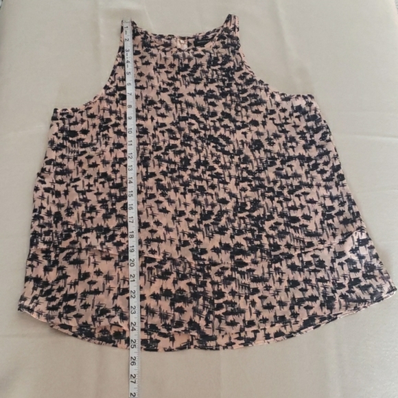 Banana Republic Pink & Navy Blue Double Layer Sleeveless Blouse SIZE: PETITE M - Picture 9 of 12